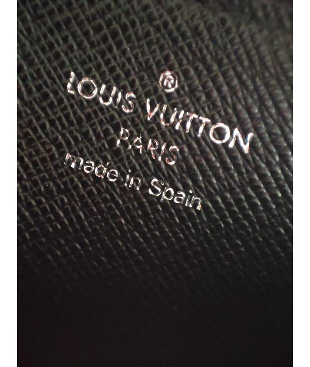 LOUIS VUITTON Серый кожаный кошелек, фото 9