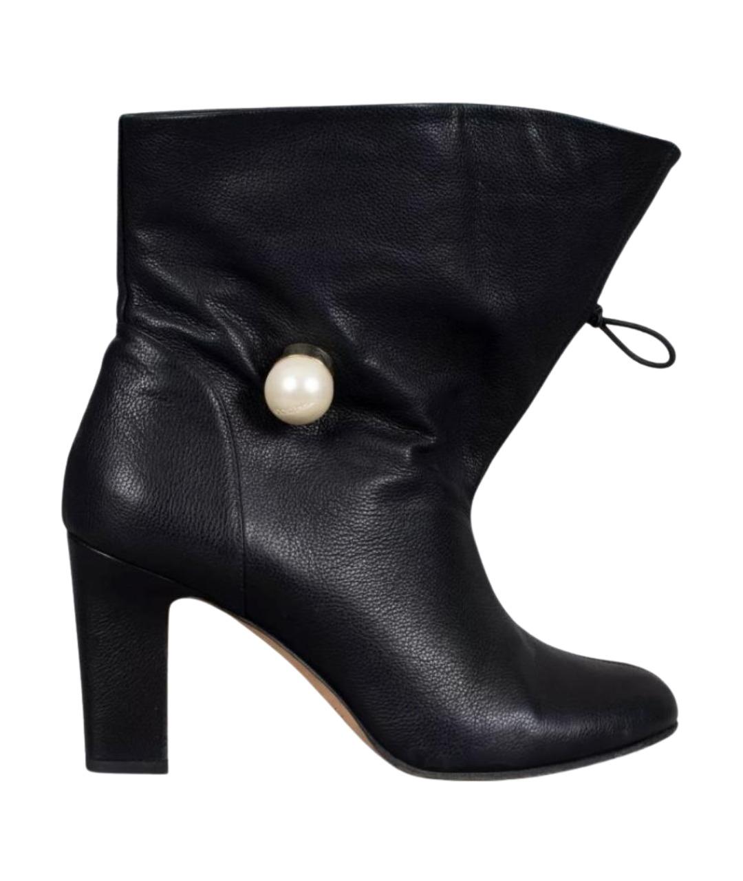 JIMMY CHOO Черные кожаные ботильоны, фото 1