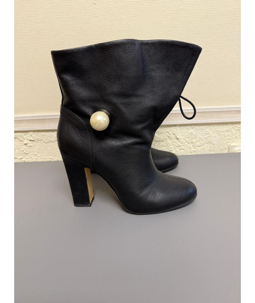 JIMMY CHOO Черные кожаные ботильоны, фото 2