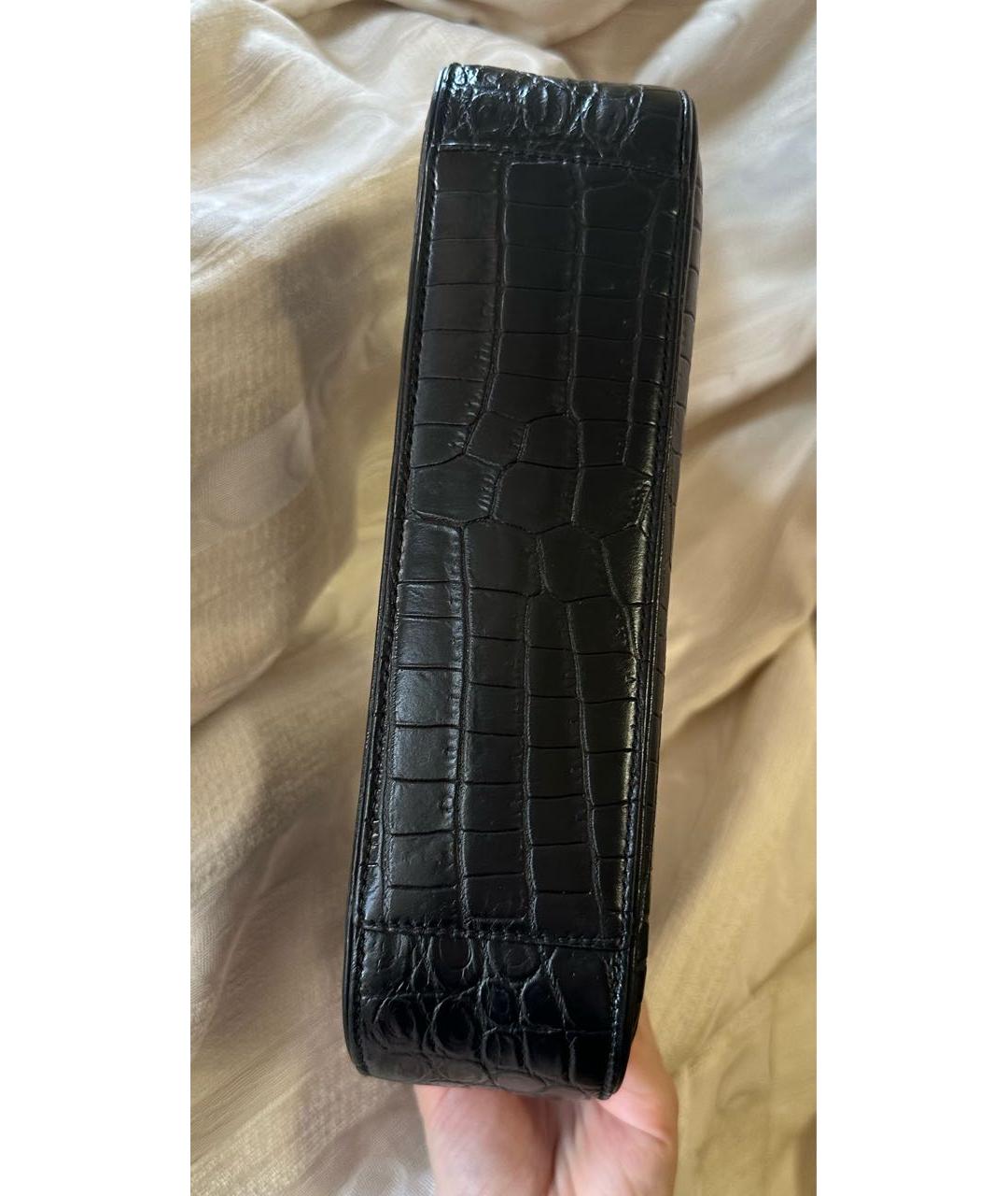 SAINT LAURENT Черная кожаная сумка с короткими ручками, фото 3