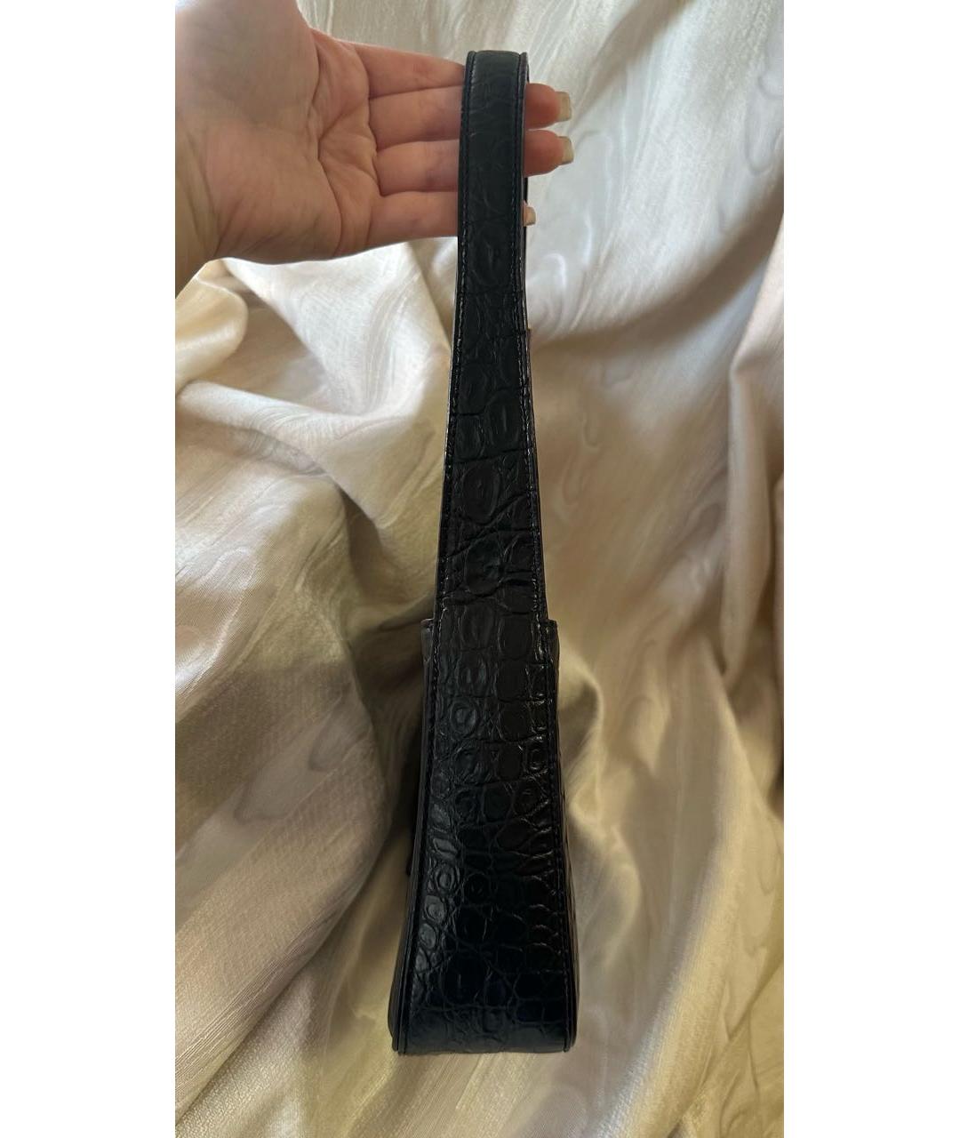 SAINT LAURENT Черная кожаная сумка с короткими ручками, фото 6