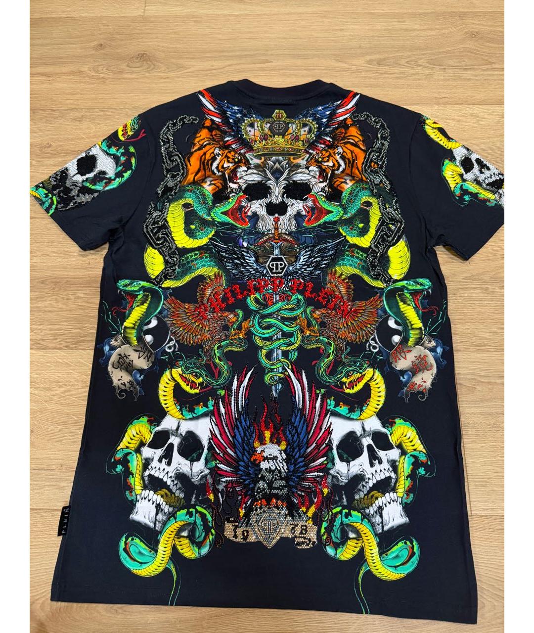 PHILIPP PLEIN Черная хлопковая футболка, фото 3