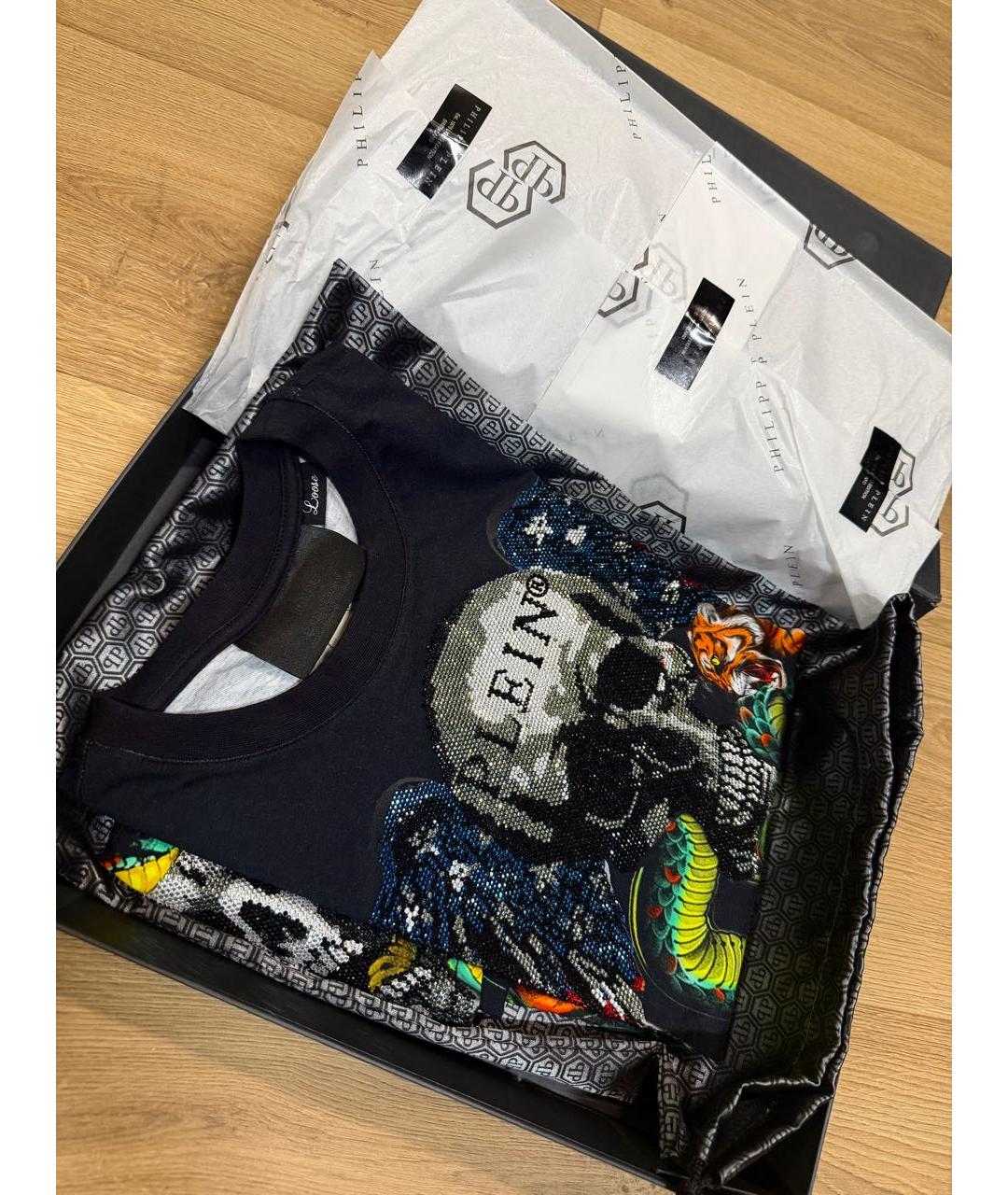 PHILIPP PLEIN Черная хлопковая футболка, фото 8