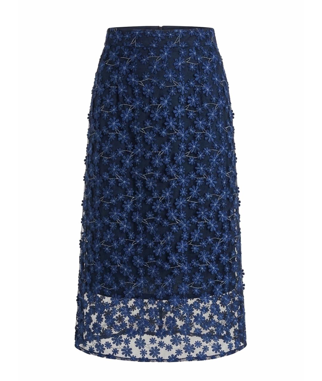 ANNA SUI Голубая полиэстеровая юбка миди, фото 1