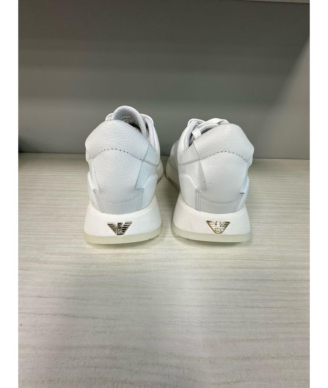 EMPORIO ARMANI Белые кожаные кроссовки, фото 4