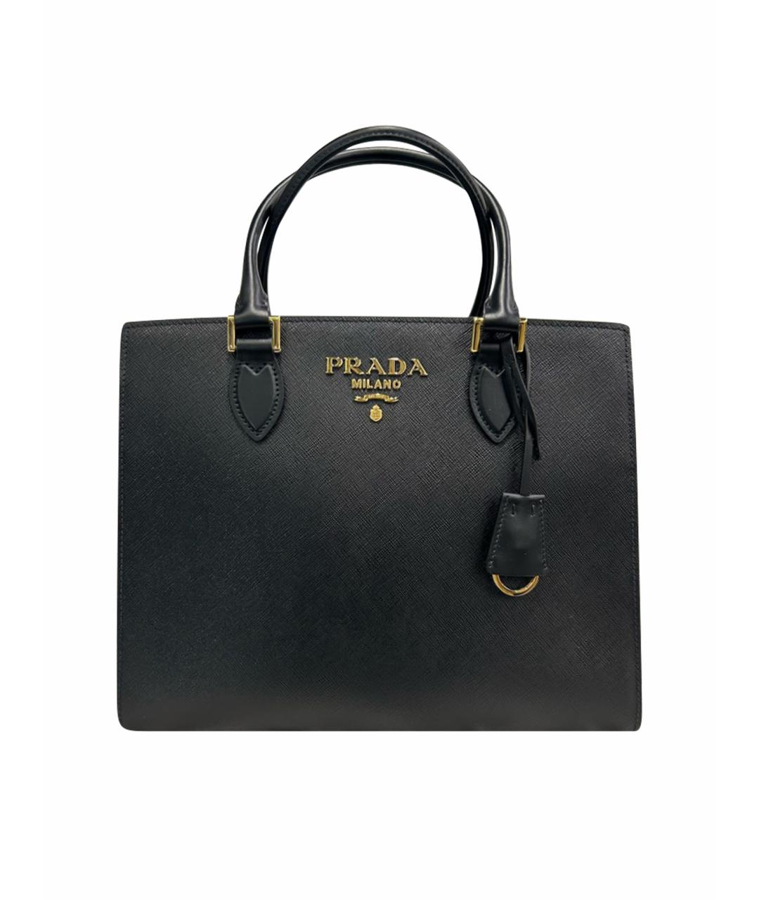 PRADA Черная кожаная сумка тоут, фото 1
