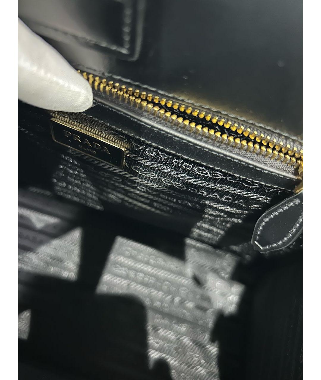PRADA Черная кожаная сумка тоут, фото 5