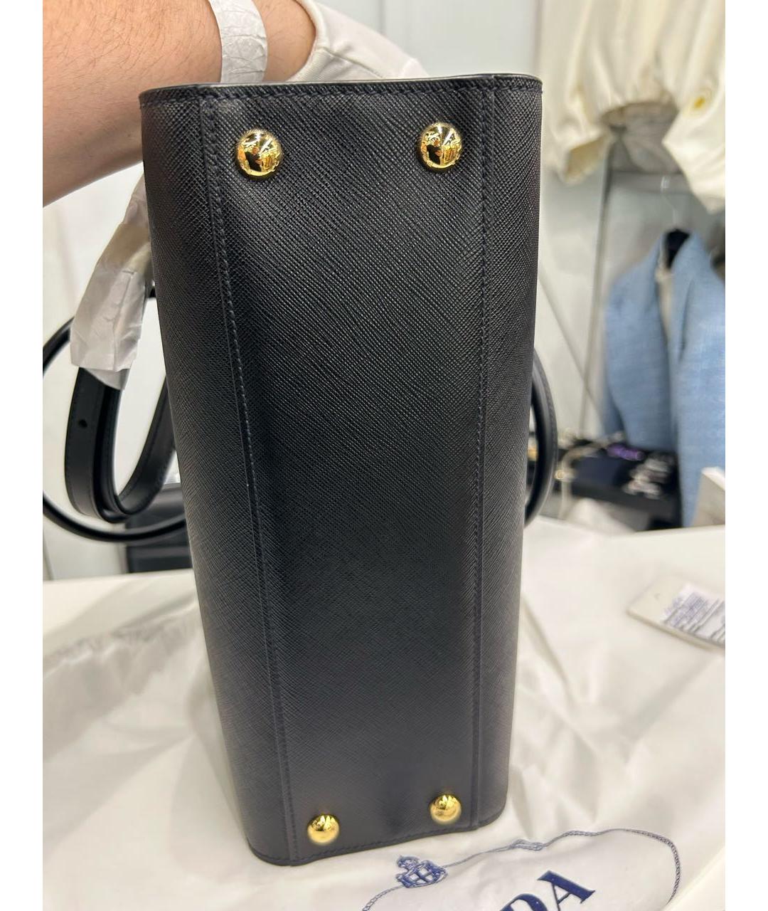 PRADA Черная кожаная сумка тоут, фото 7