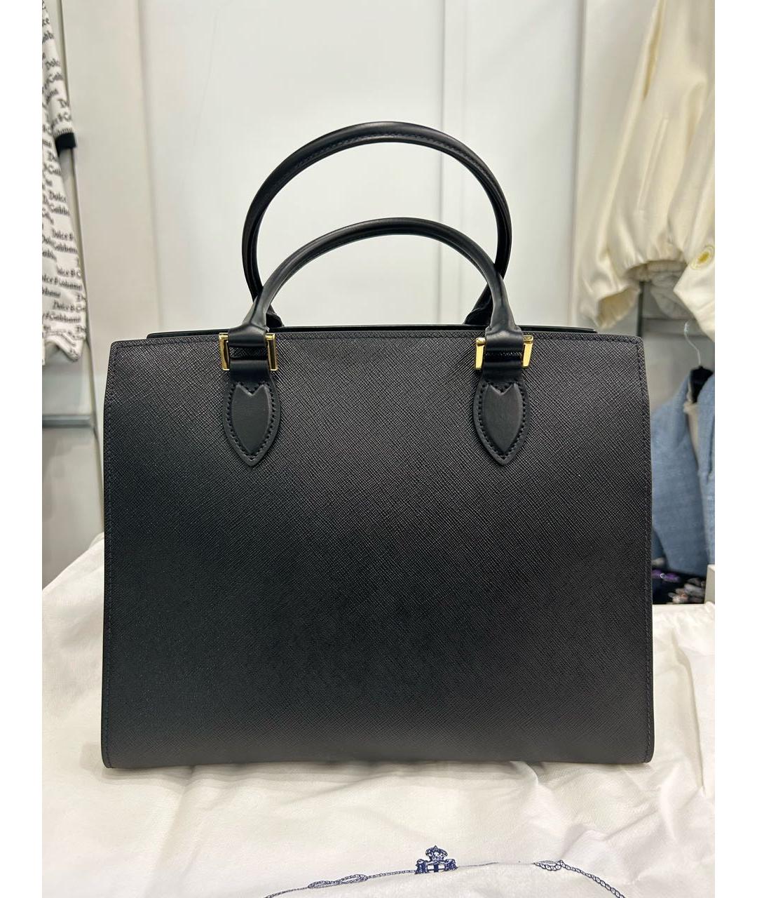 PRADA Черная кожаная сумка тоут, фото 3
