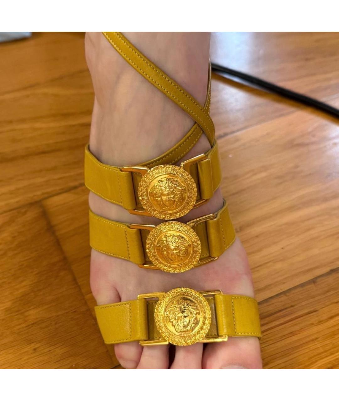VERSACE Кожаные босоножки, фото 6