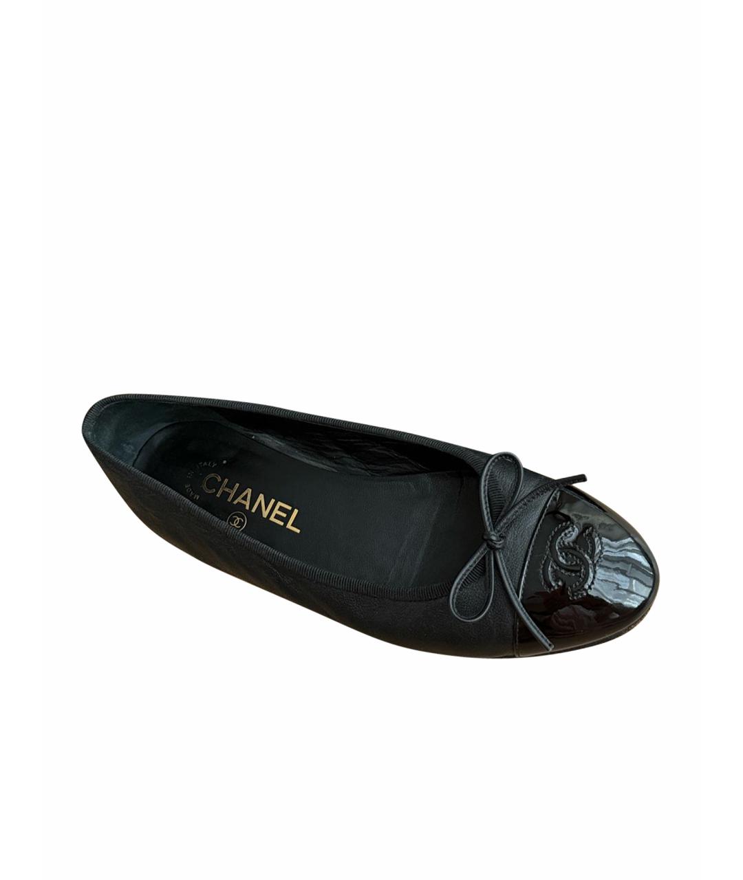 CHANEL Черные кожаные балетки, фото 1