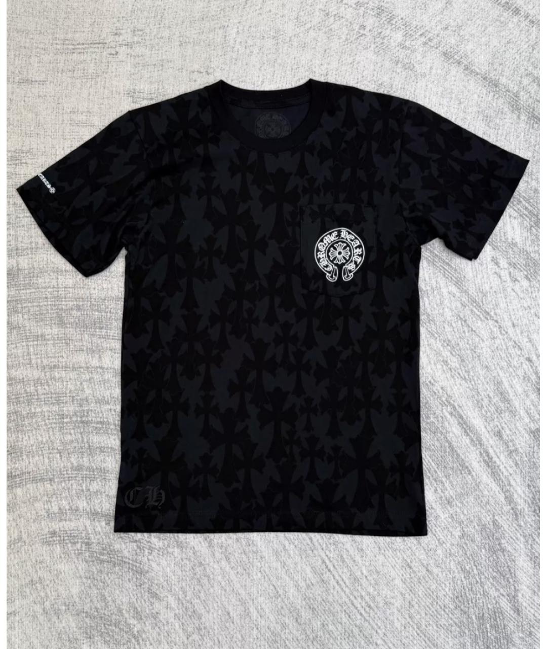 CHROME HEARTS Черная хлопковая футболка, фото 4
