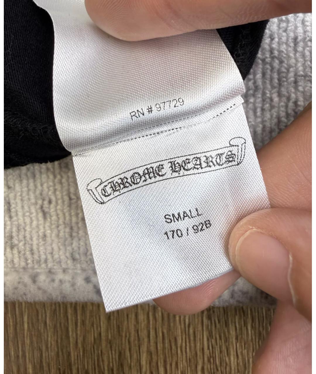CHROME HEARTS Черная хлопковая футболка, фото 3