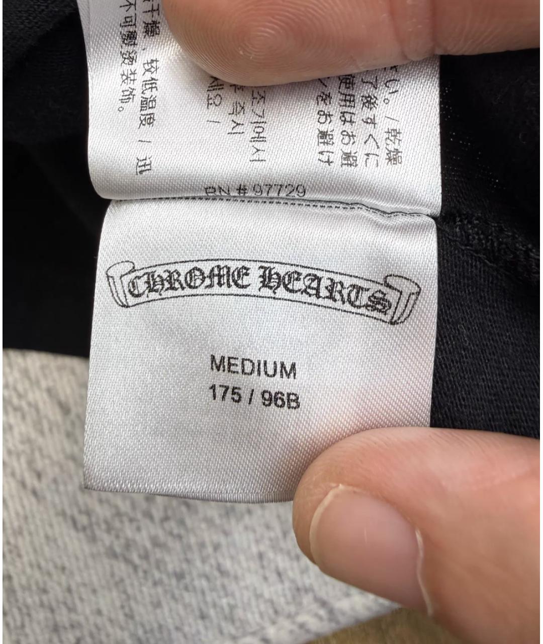 CHROME HEARTS Черная хлопковая футболка, фото 3