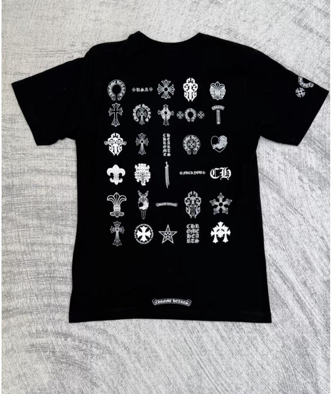 CHROME HEARTS Черная хлопковая футболка, фото 2