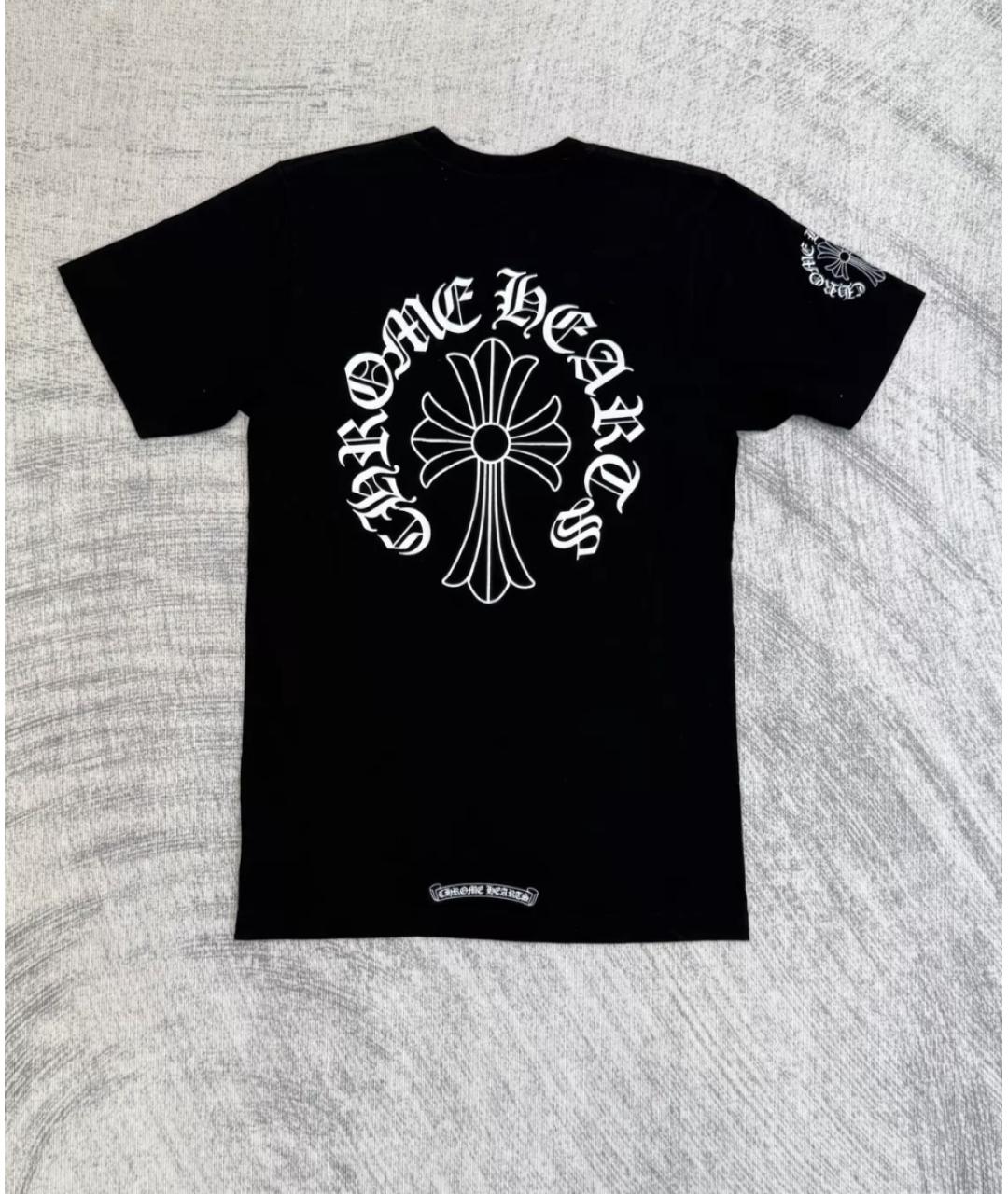 CHROME HEARTS Черная хлопковая футболка, фото 2