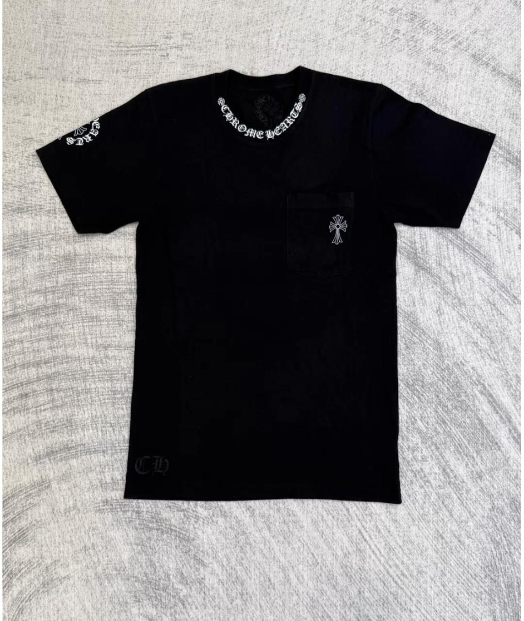 CHROME HEARTS Черная хлопковая футболка, фото 4