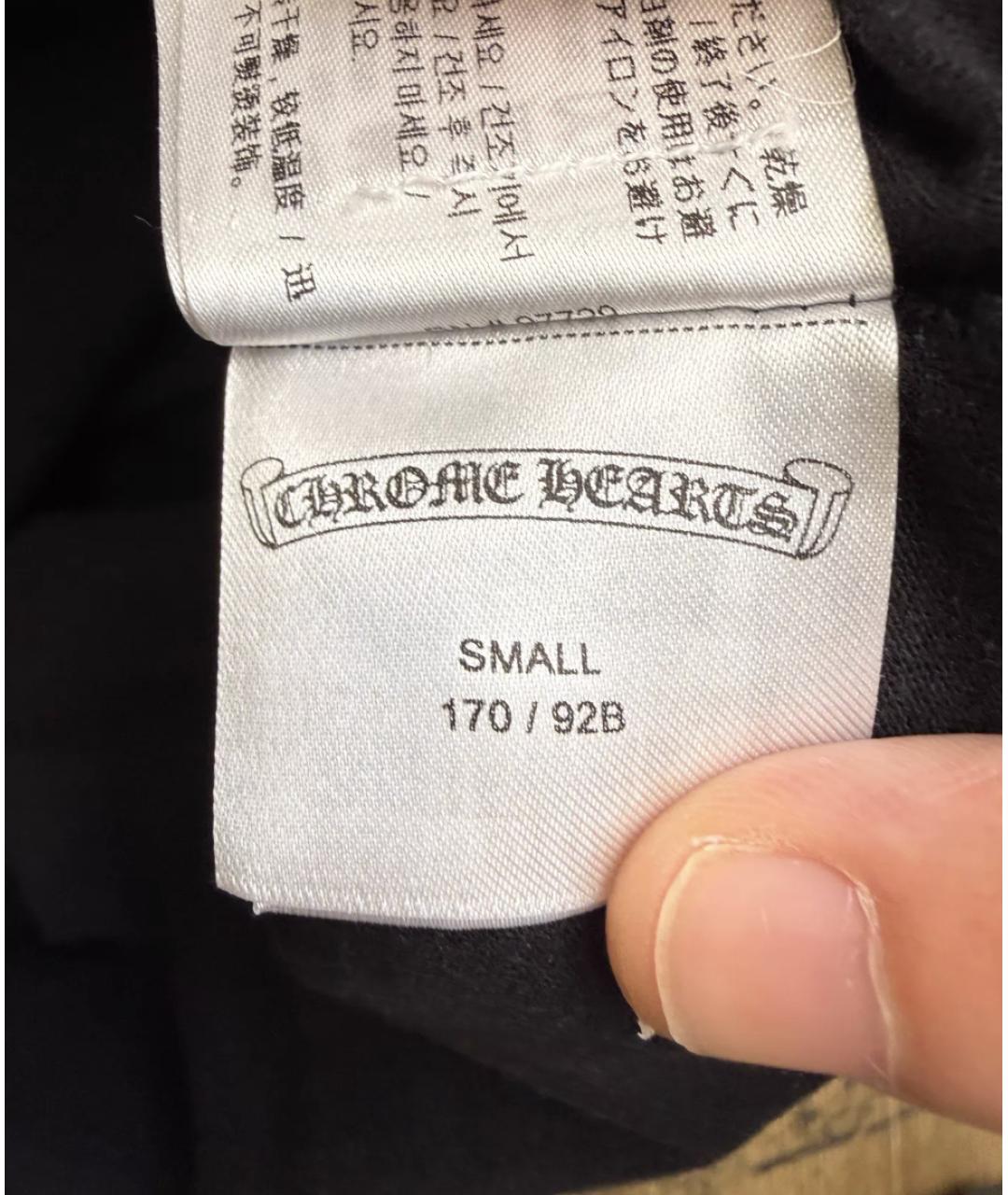 CHROME HEARTS Черная хлопковая футболка, фото 3