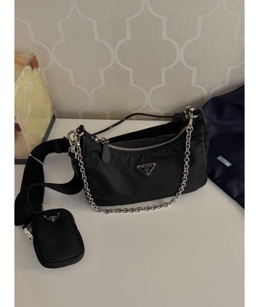 PRADA Черная синтетическая сумка через плечо, фото 2