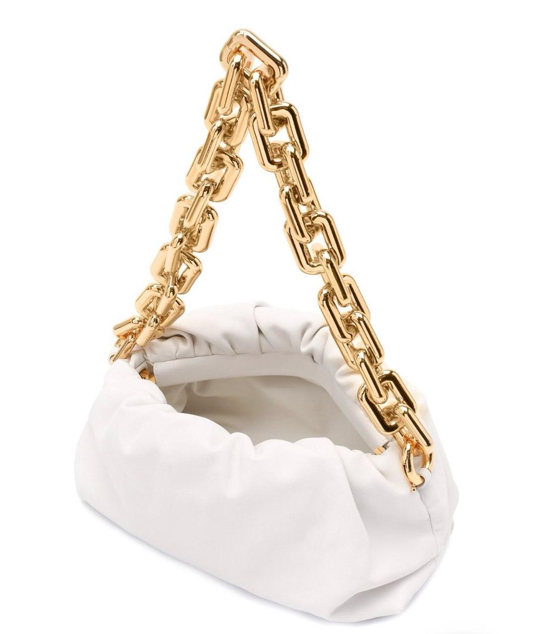 BOTTEGA VENETA Белая кожаная сумка с короткими ручками, фото 4