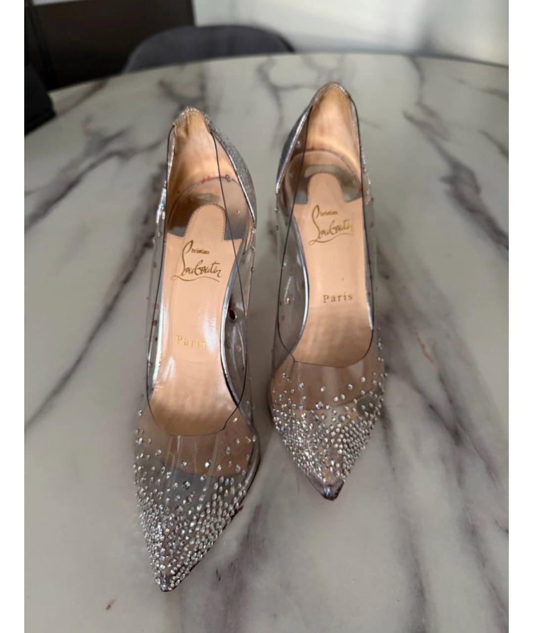 CHRISTIAN LOUBOUTIN Серебряные кожаные туфли, фото 2