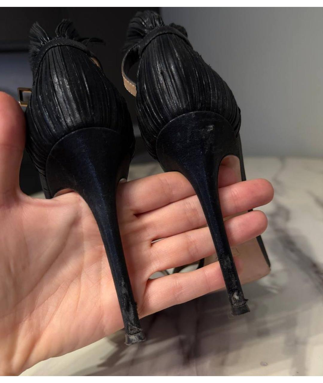 GIANVITO ROSSI Черные кожаные босоножки, фото 4