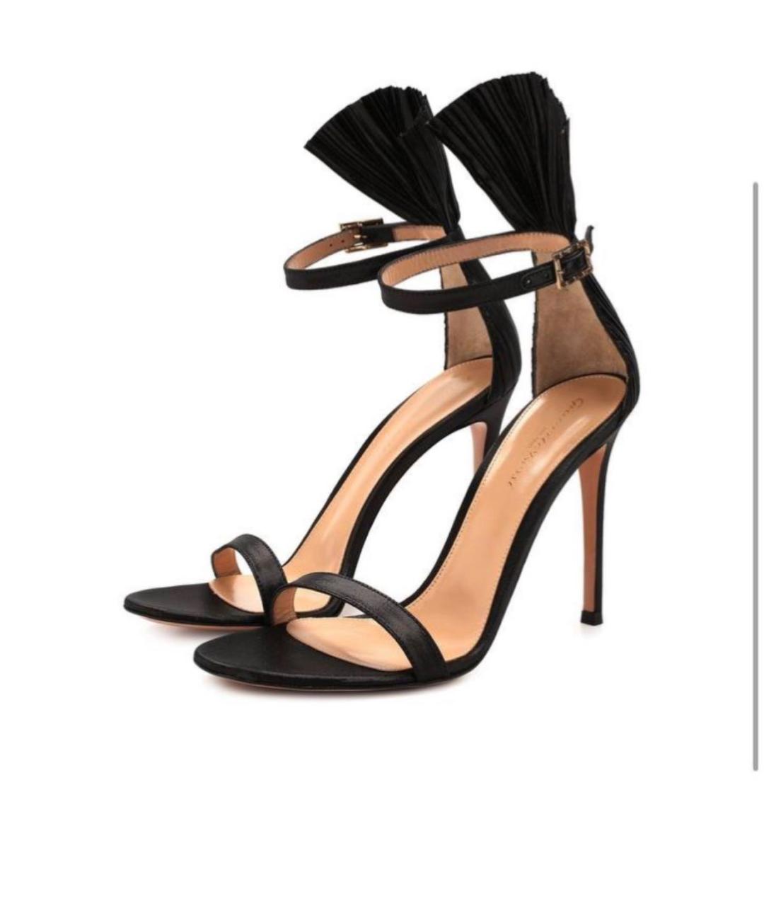 GIANVITO ROSSI Черные кожаные босоножки, фото 3