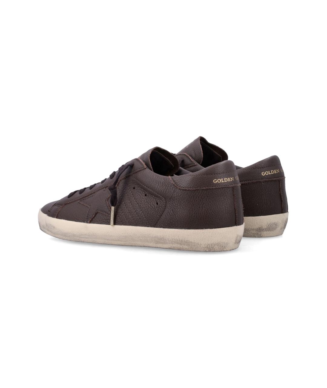 GOLDEN GOOSE Коричневые кожаные низкие кроссовки / кеды, фото 4