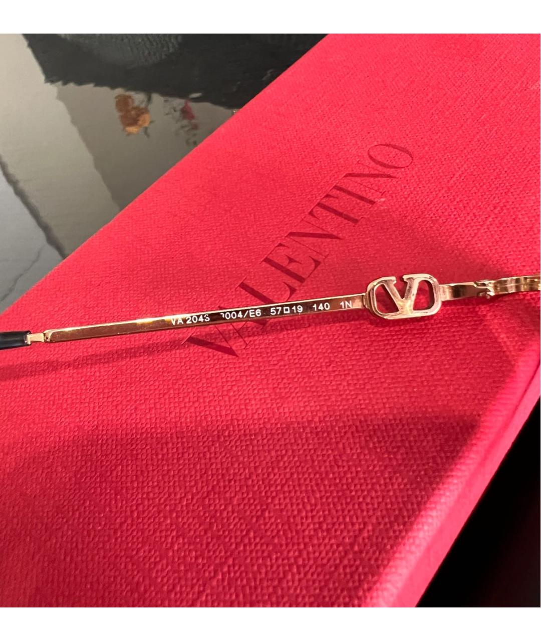 VALENTINO Коричневые металлические солнцезащитные очки, фото 8