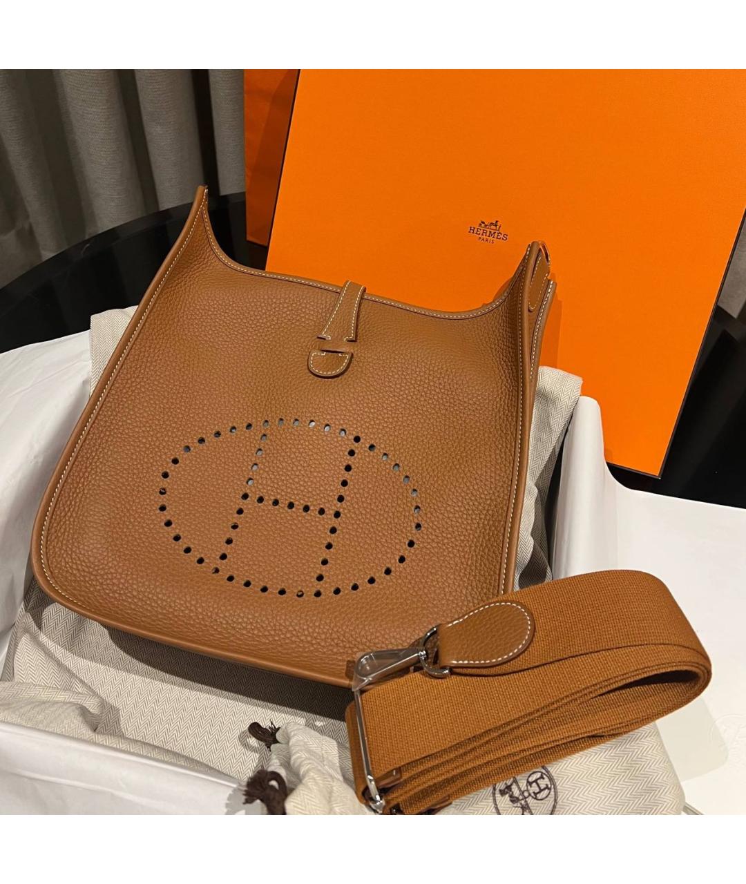 HERMES Коричневая кожаная сумка через плечо, фото 2