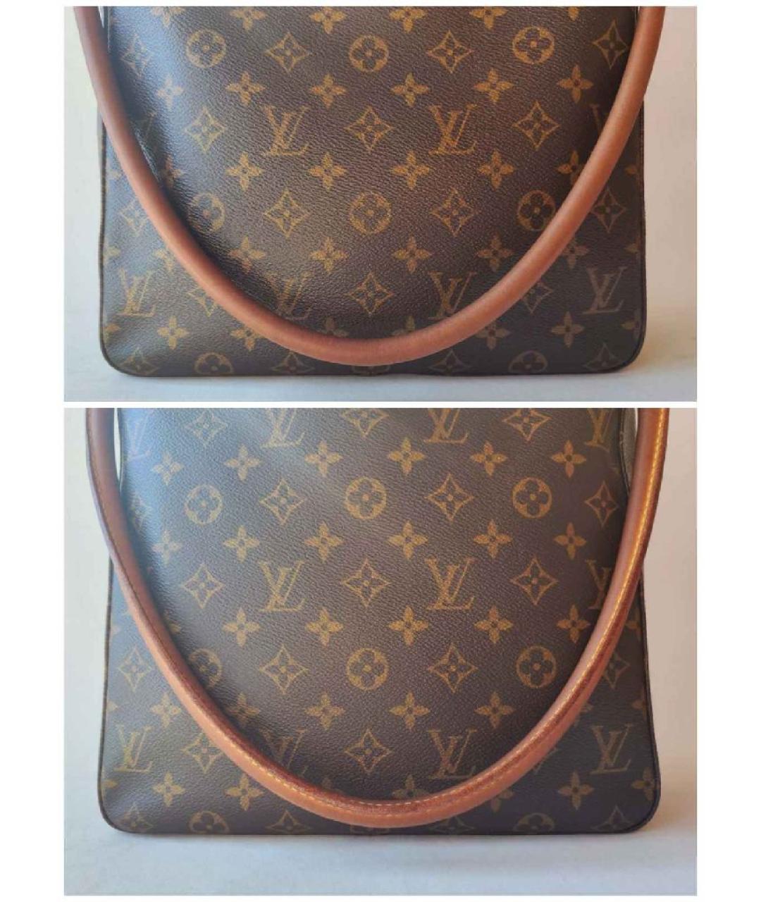 LOUIS VUITTON Коричневая сумка тоут из искусственной кожи, фото 8