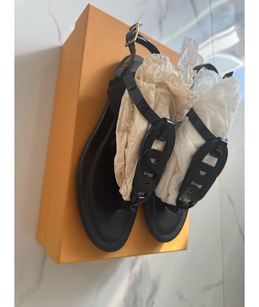 TOD'S Черные сандалии из лакированной кожи, фото 4