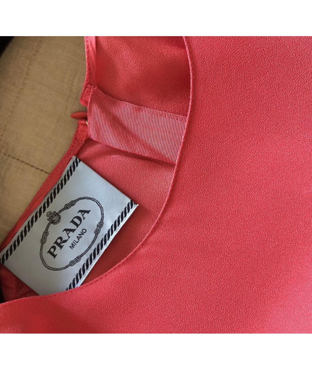 PRADA Розовое шелковое коктейльное платье, фото 4