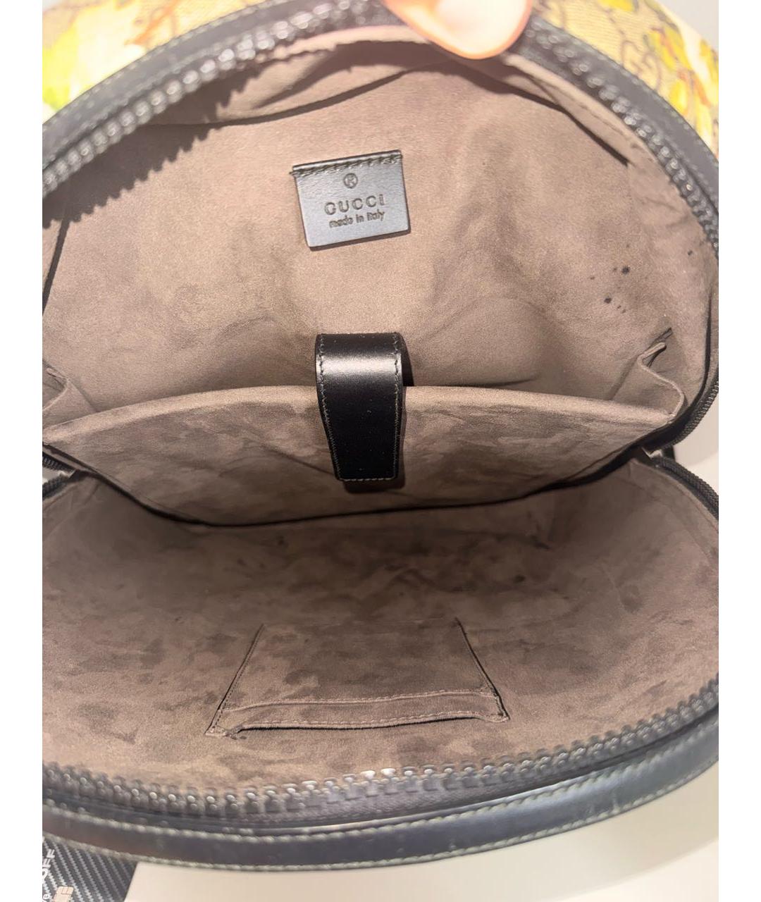 GUCCI Бежевый кожаный рюкзак, фото 4