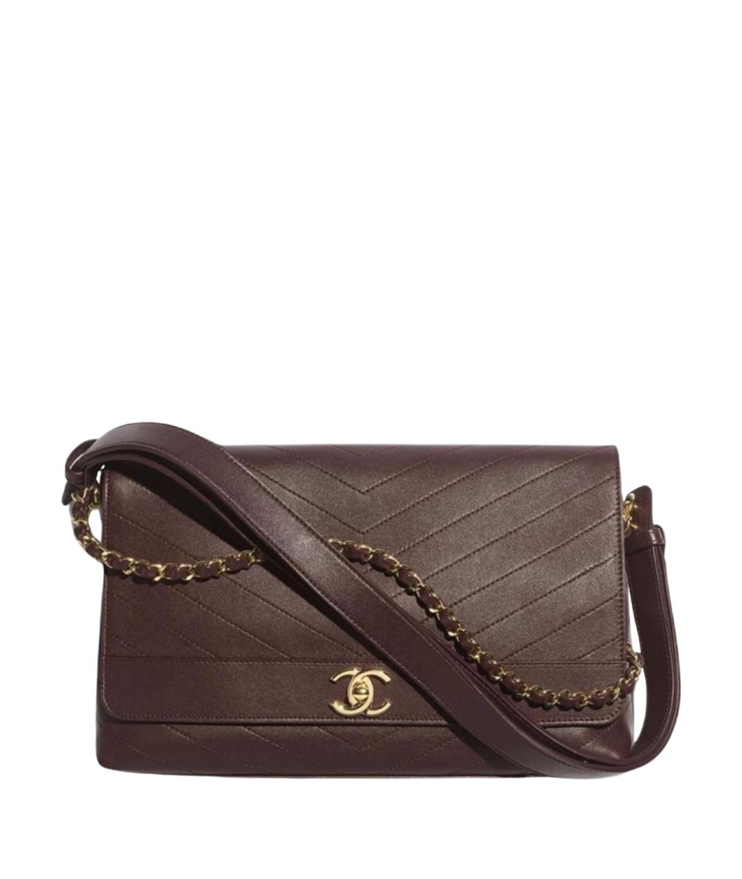CHANEL Коричневая кожаная сумка через плечо, фото 1