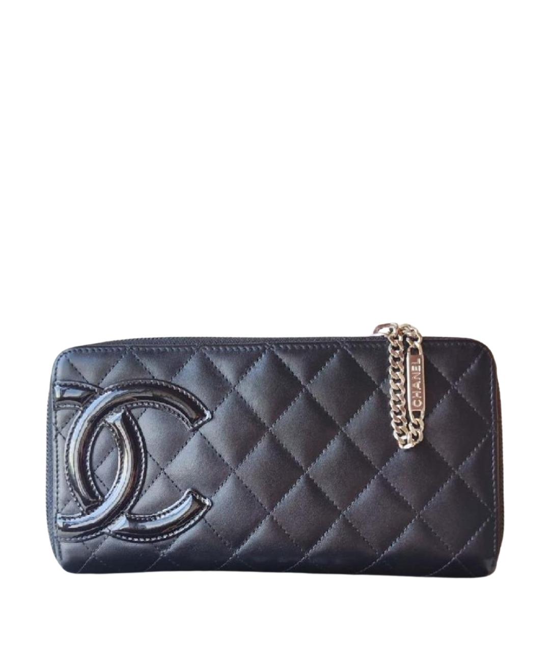 CHANEL Черный кожаный кошелек, фото 1