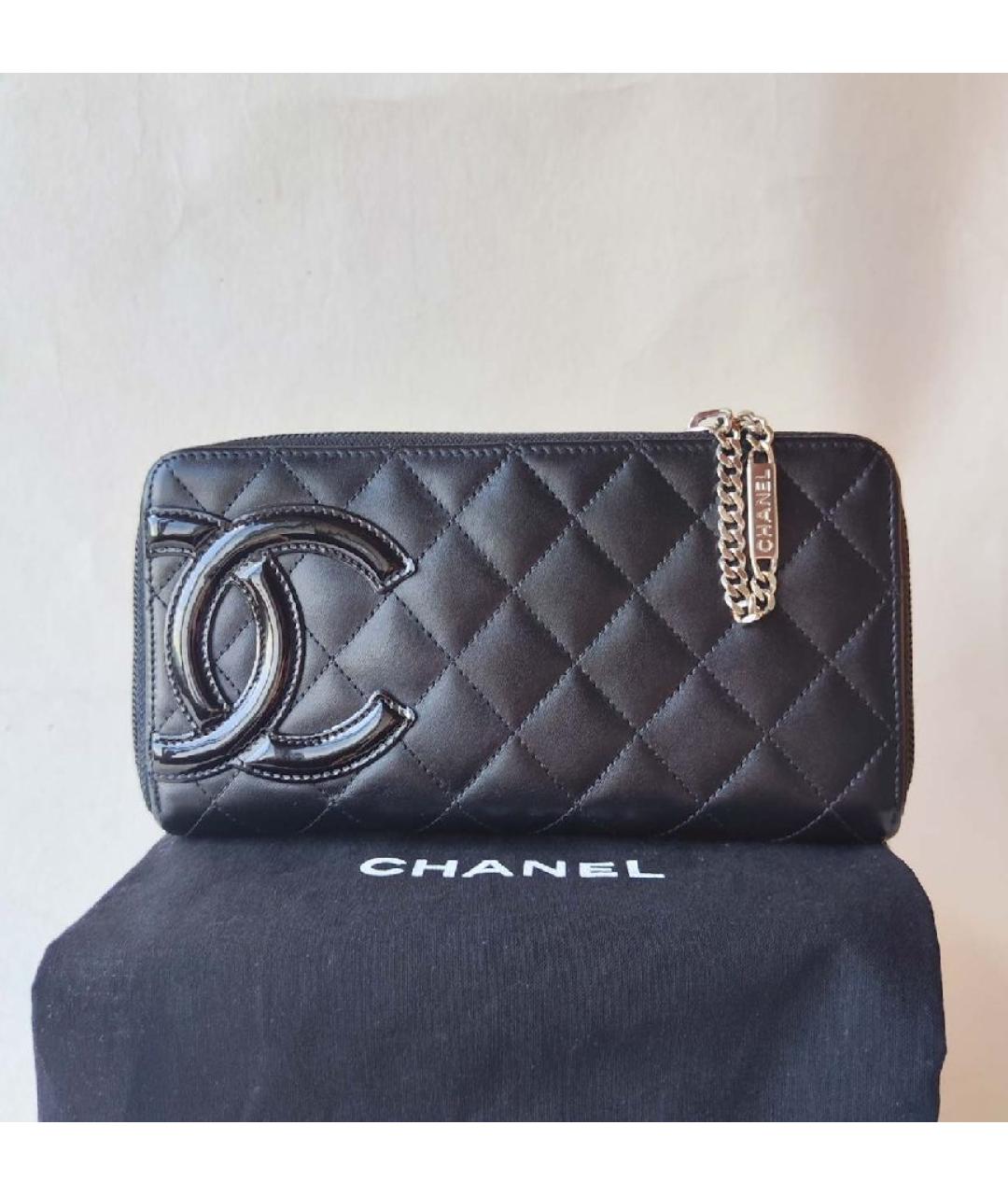 CHANEL Черный кожаный кошелек, фото 5