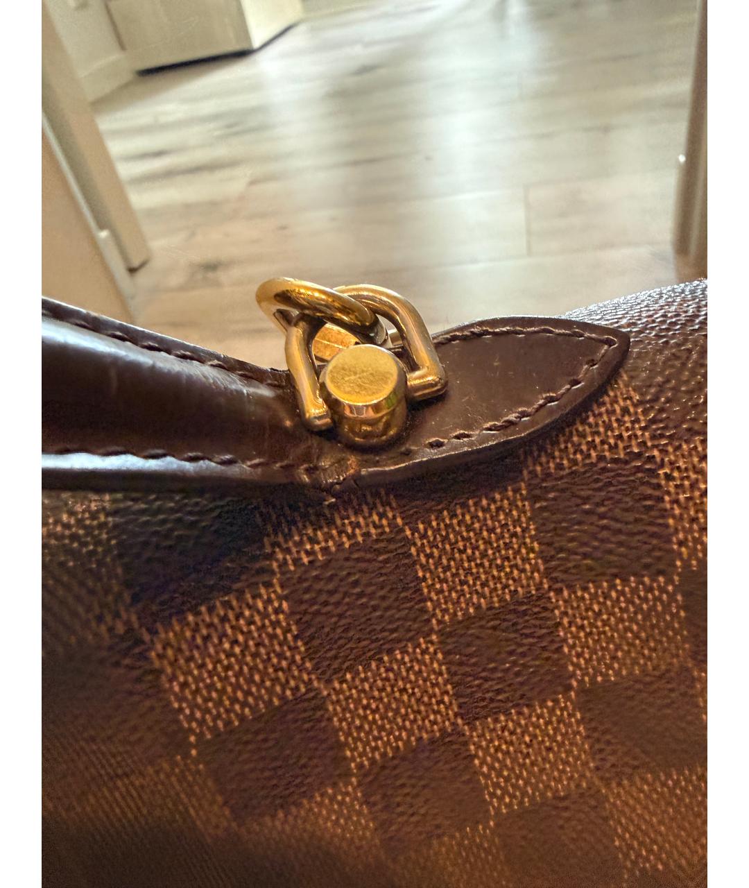 LOUIS VUITTON Коричневая кожаная сумка тоут, фото 7
