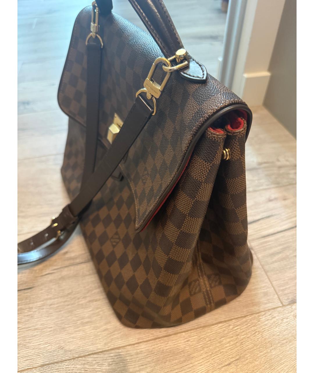 LOUIS VUITTON Коричневая кожаная сумка тоут, фото 3