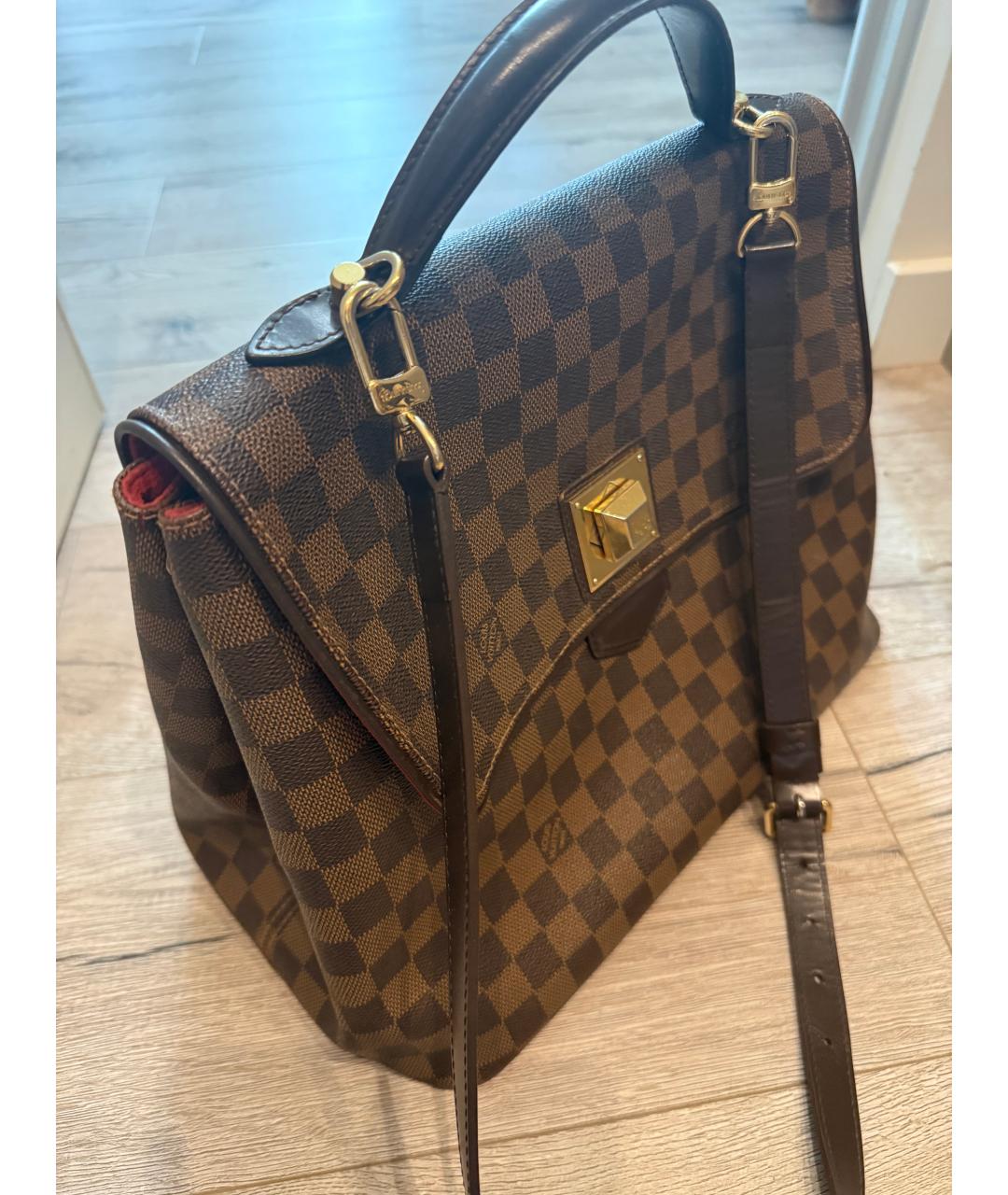 LOUIS VUITTON Коричневая кожаная сумка тоут, фото 2