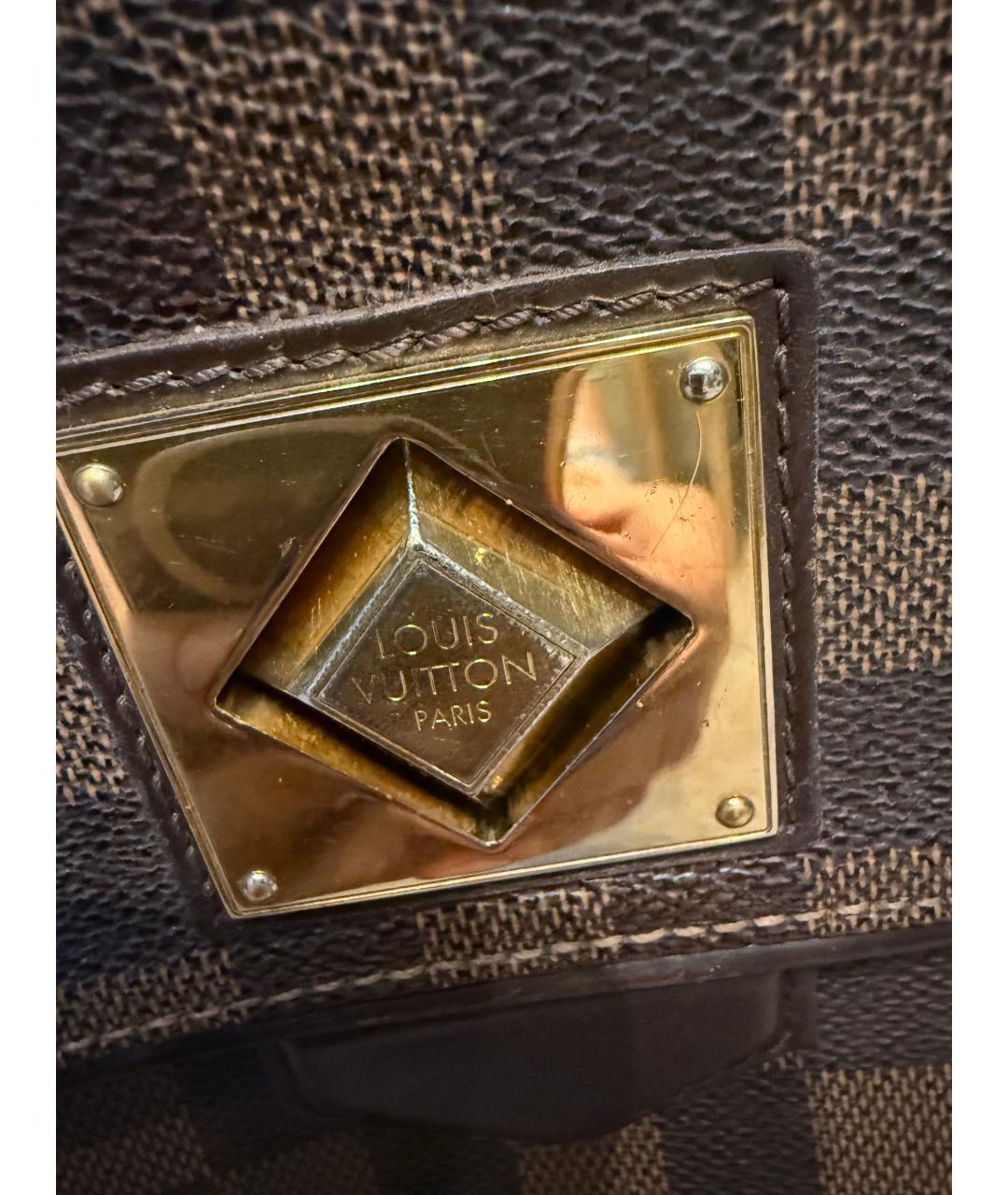 LOUIS VUITTON Коричневая кожаная сумка тоут, фото 5