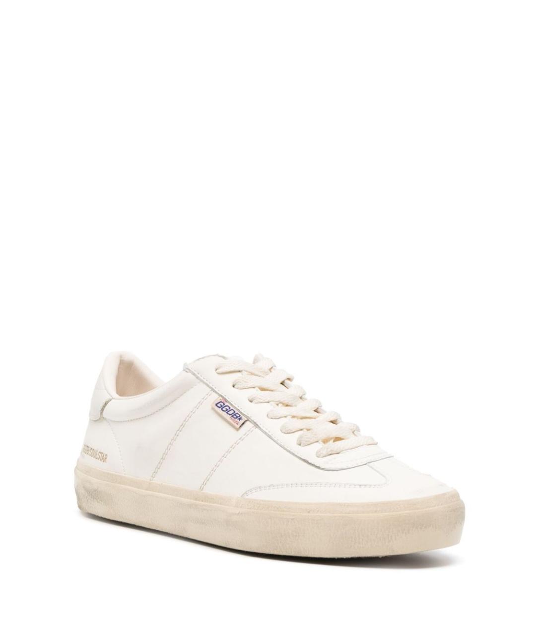 GOLDEN GOOSE Белые кожаные низкие кроссовки / кеды, фото 3