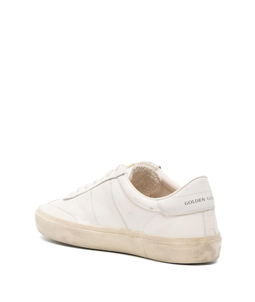 GOLDEN GOOSE Белые кожаные низкие кроссовки / кеды, фото 4