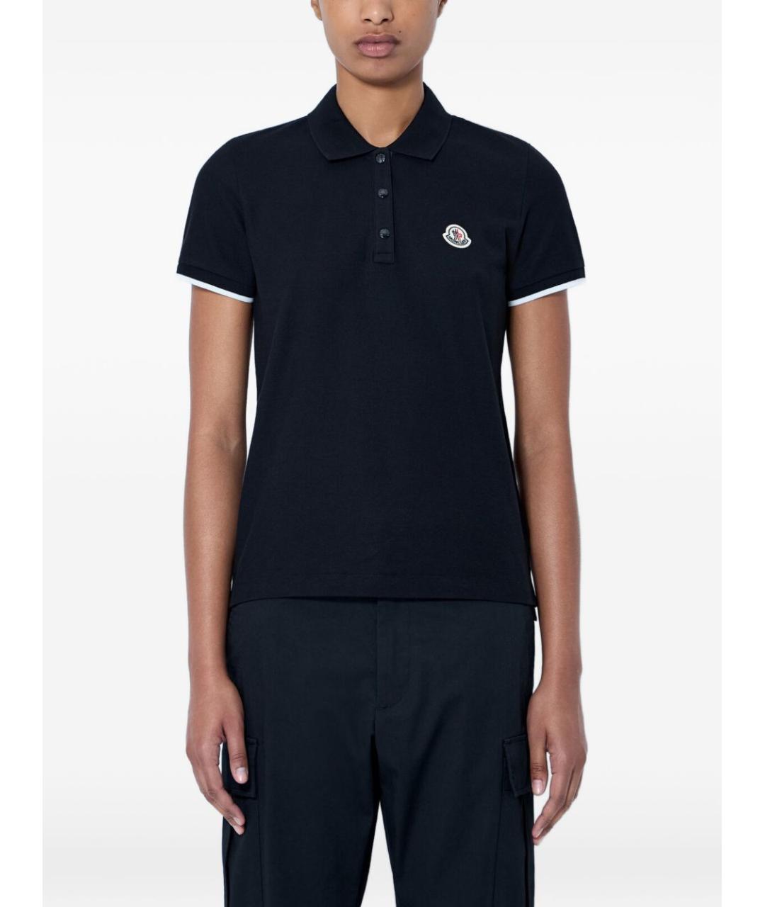 MONCLER Черная хлопковая футболка, фото 5