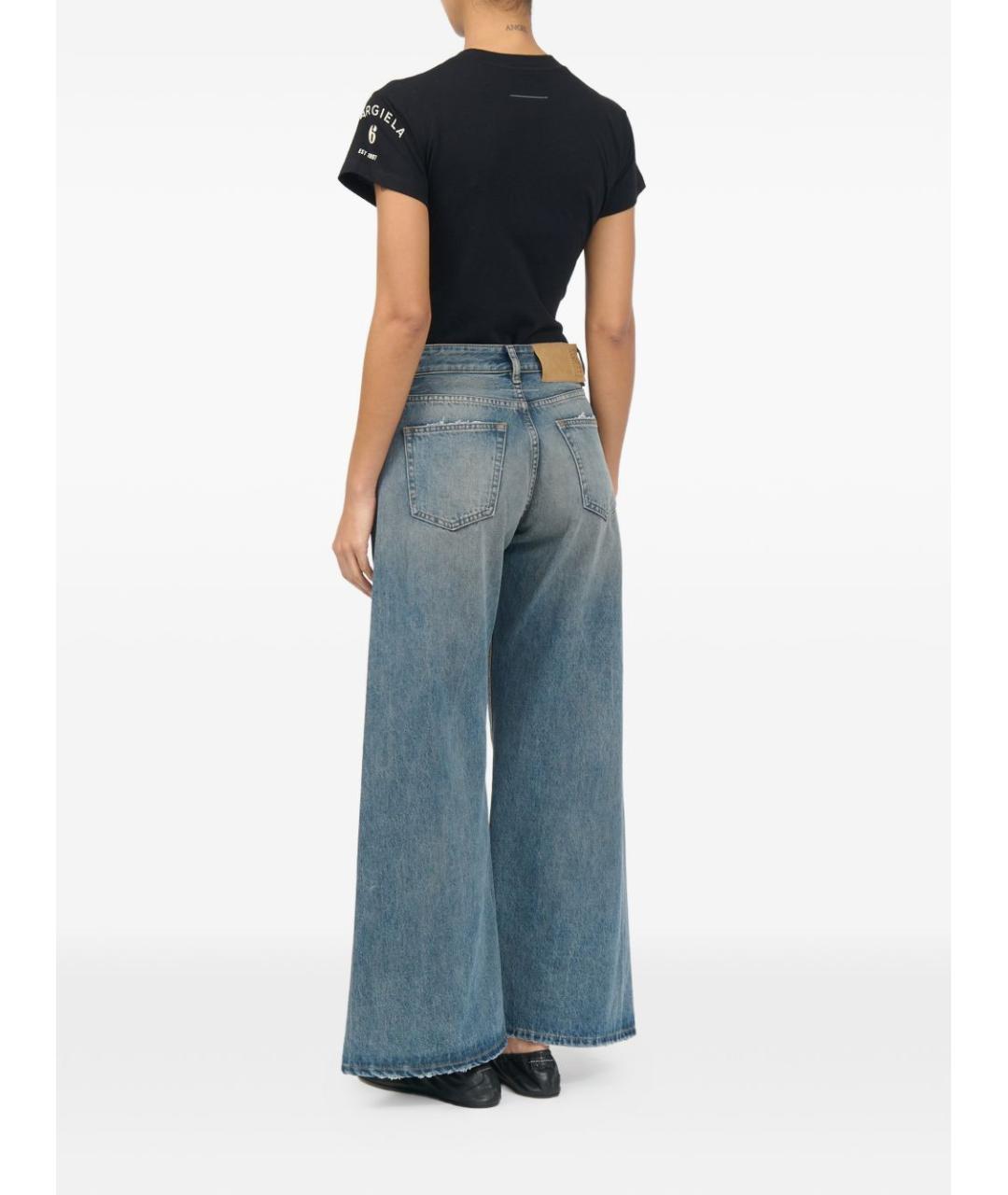 MM6 MAISON MARGIELA Синие хлопковые прямые джинсы, фото 4