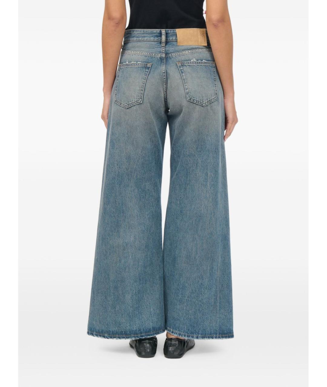 MM6 MAISON MARGIELA Синие хлопковые прямые джинсы, фото 6