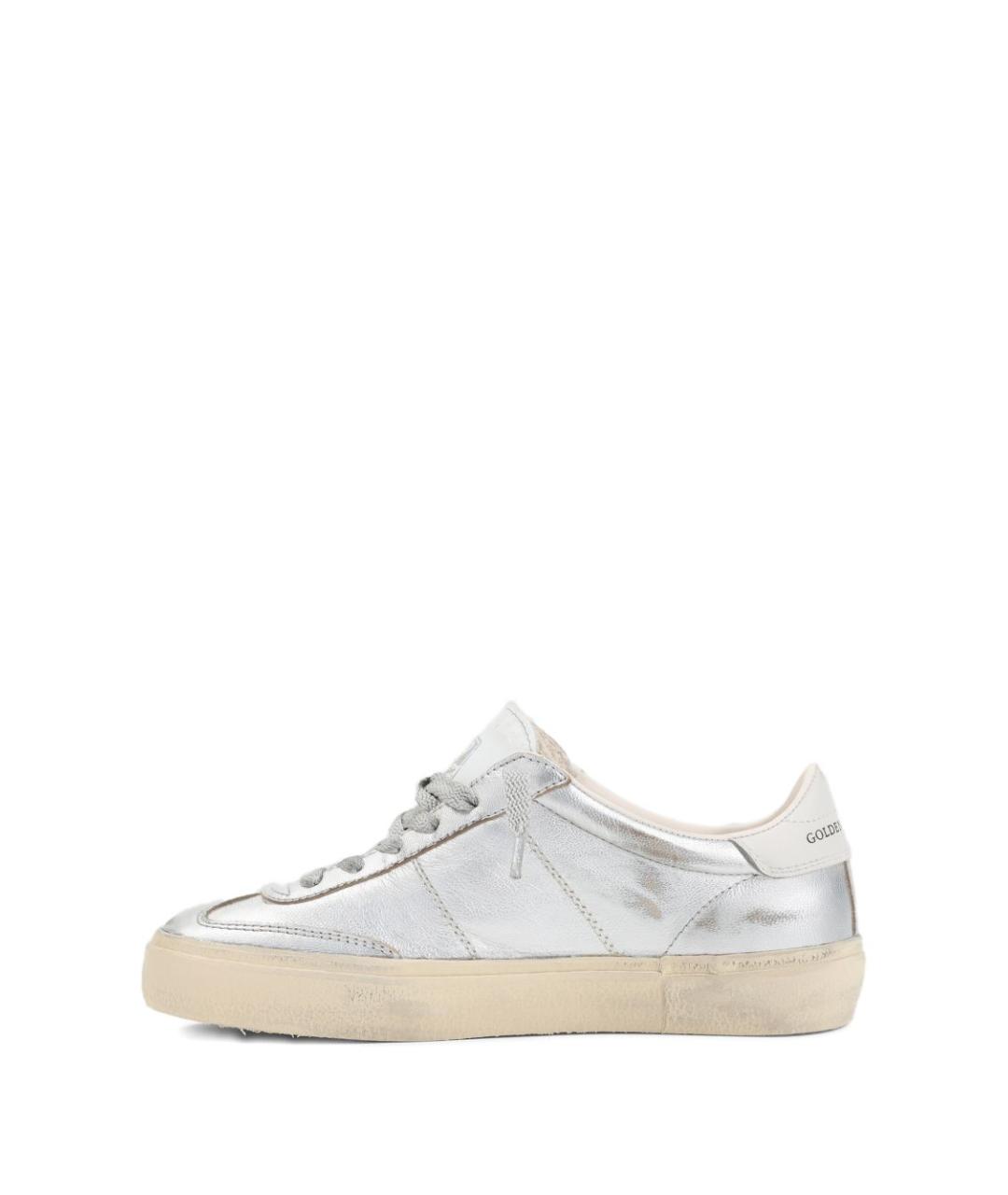 GOLDEN GOOSE Серебряные кожаные кеды, фото 2