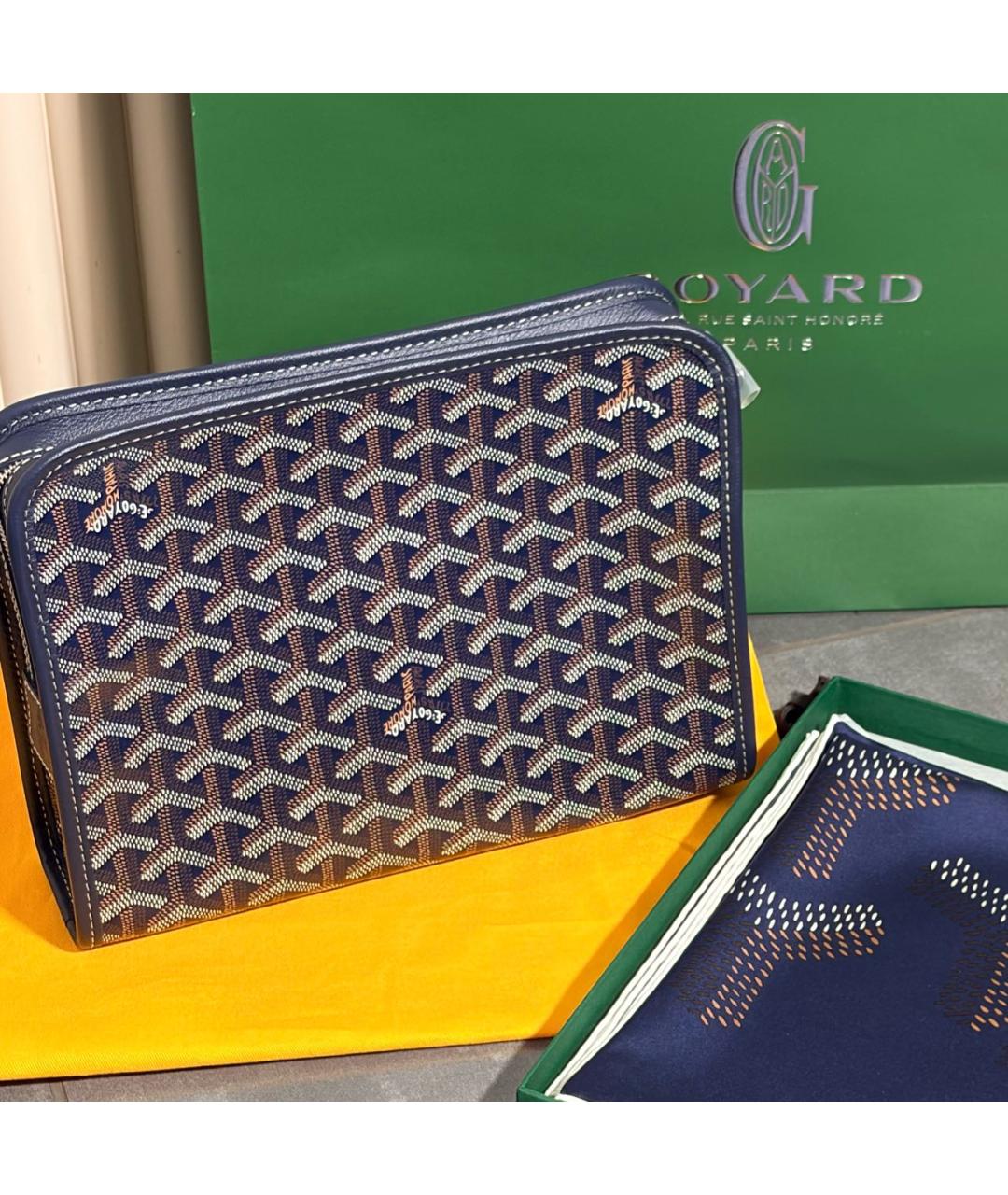 GOYARD Темно-синяя барсетка, фото 4