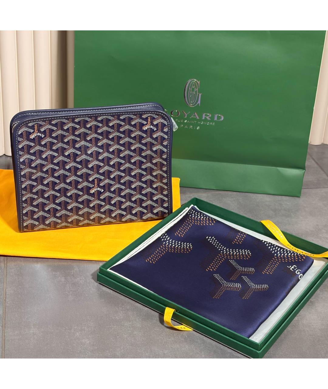 GOYARD Темно-синяя барсетка, фото 2