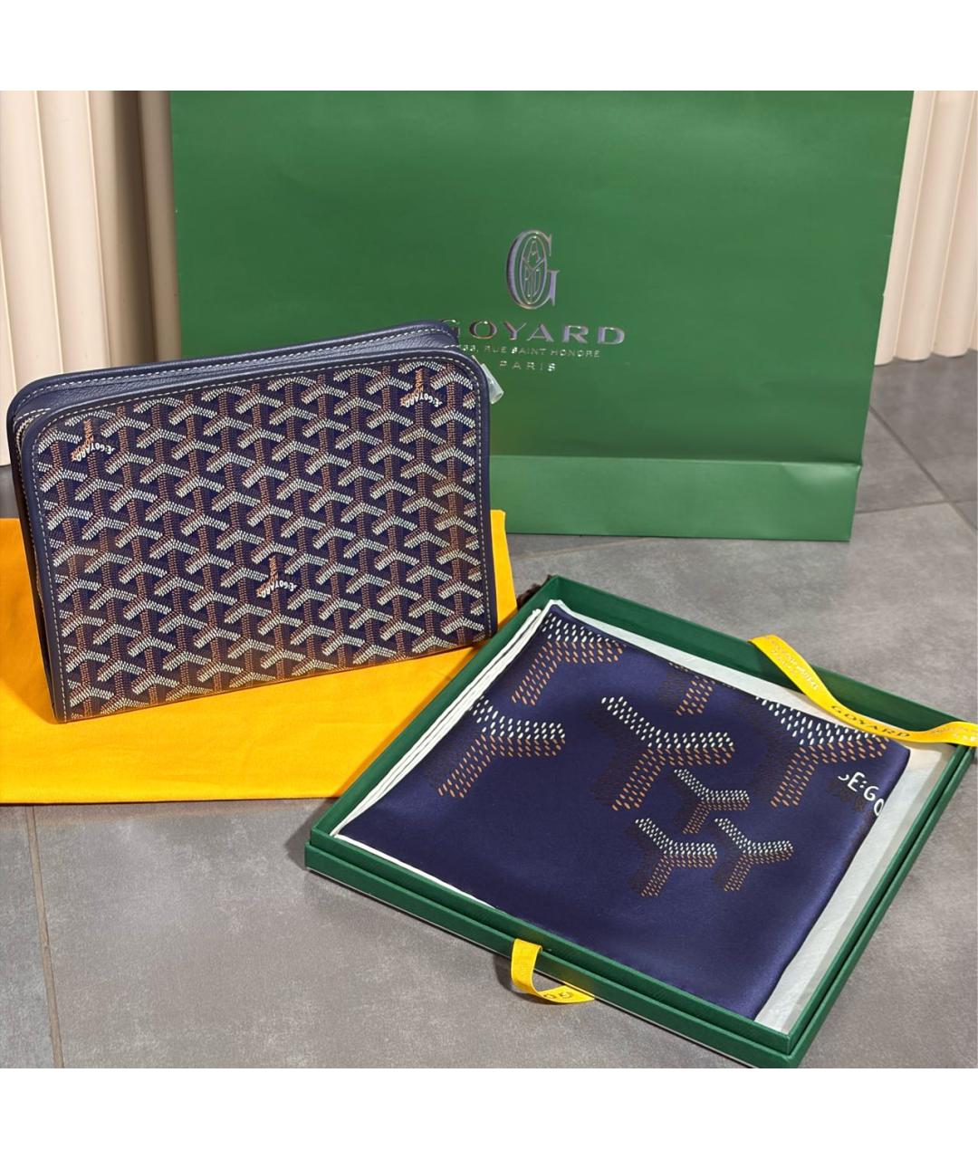 GOYARD Темно-синяя барсетка, фото 3